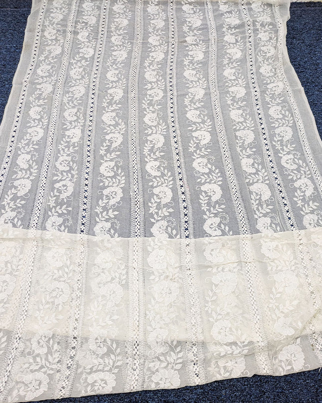 Pure China Crinkle with Pakka Tanka + Tarkashi Work Dupatta (Dyeable)