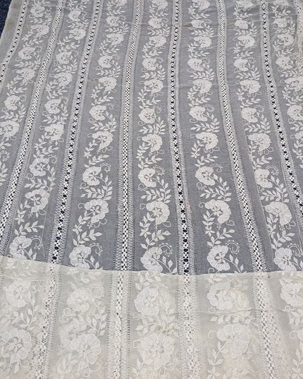 Pure China Crinkle with Pakka Tanka + Tarkashi Work Dupatta (Dyeable)
