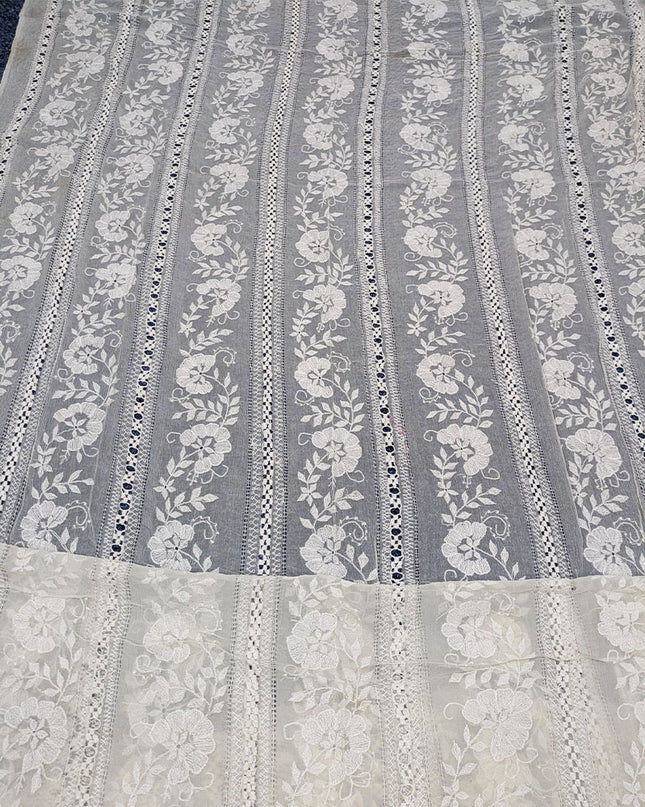 Pure China Crinkle with Pakka Tanka + Tarkashi Work Dupatta (Dyeable)