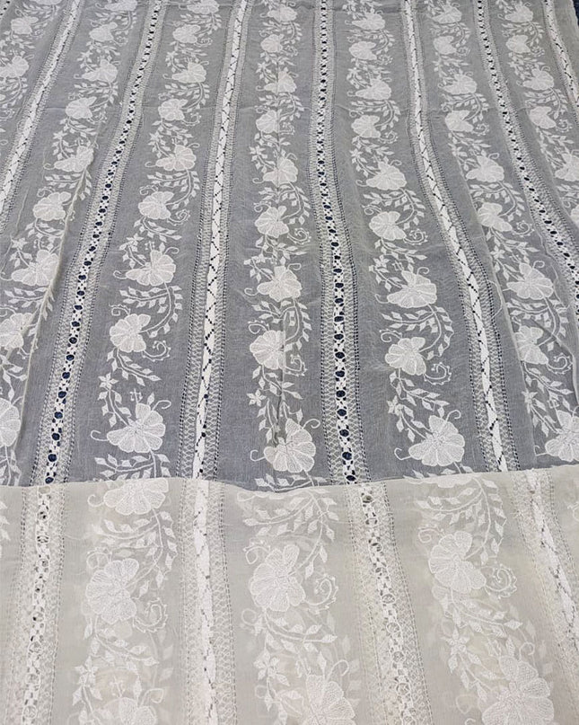 Dyeable Pure China Crinkle with Pakka Tanka + Tarkashi Work Dupatta