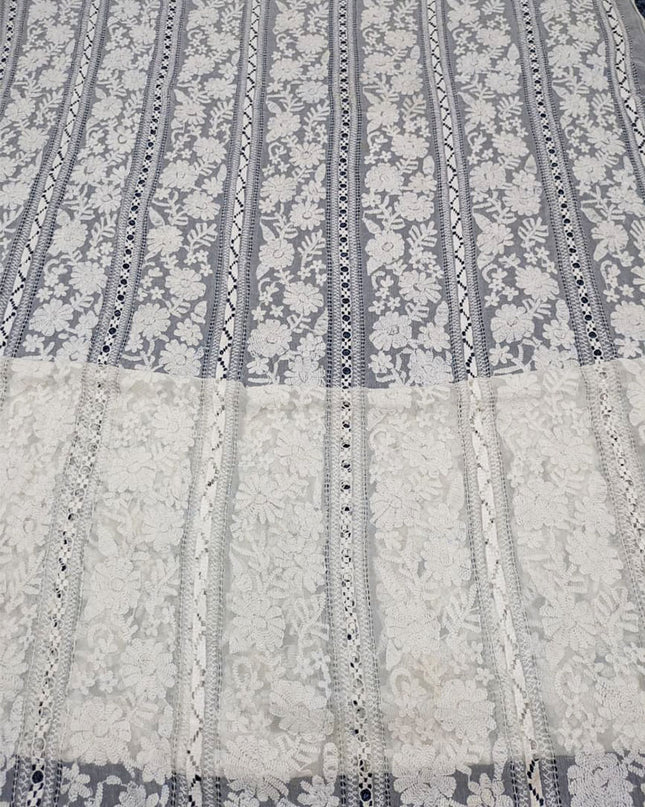 Handmade Pakka Tanka + Tarkashi Work Pure China Crinkle Dupatta (Dyeable)