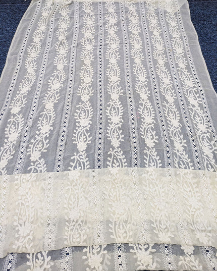 Pure China Crinkle with Pakka Tanka + Tarkashi Work Dyeable Dupatta