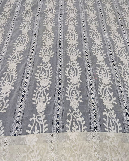 Pure China Crinkle with Pakka Tanka + Tarkashi Work Dyeable Dupatta