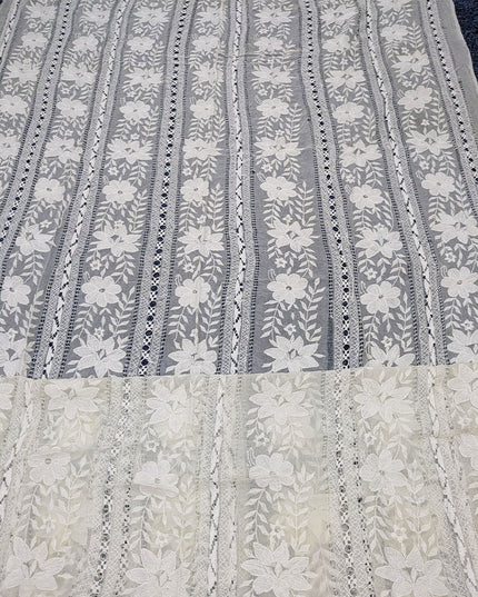 Dyeable Pure China Crinkle with Pakka Tanka + Tarkashi Work Dupatta