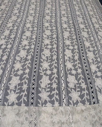 Handmade Pakka Tanka + Tarkashi Work Pure China Crinkle Dyeable Dupatta