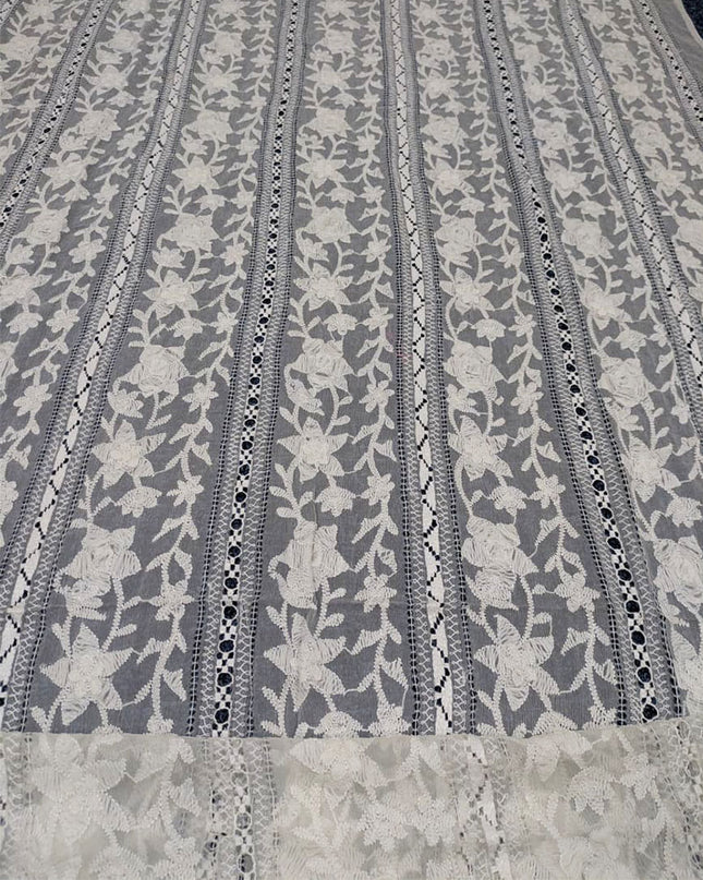 Handmade Pakka Tanka + Tarkashi Work Pure China Crinkle Dyeable Dupatta
