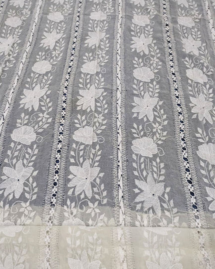 Pure China Crinkle with Pakka Tanka + Tarkashi Work Dupatta (Dyeable)