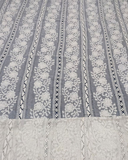Handmade Pakka Tanka + Tarkashi Work Pure China Crinkle Dupatta (Dyeable)
