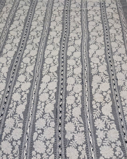 Pure China Crinkle with Pakka Tanka + Tarkashi Work Dyeable Dupatta