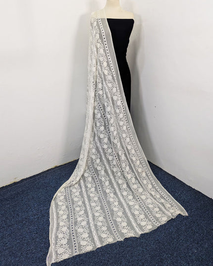 Dyeable Pure China Crinkle with Pakka Tanka + Tarkashi Work Dupatta