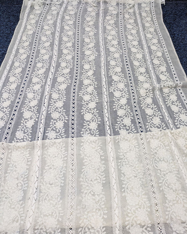 Dyeable Pure China Crinkle with Pakka Tanka + Tarkashi Work Dupatta