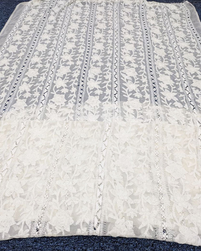 Handmade Pakka Tanka + Tarkashi Work Pure China Crinkle Dyeable Dupatta