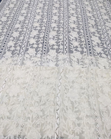 Handmade Pakka Tanka + Tarkashi Work Pure China Crinkle Dyeable Dupatta