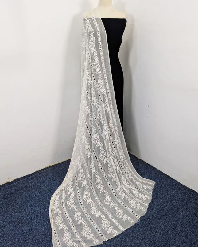 Pure China Crinkle with Pakka Tanka + Tarkashi Work Dupatta (Dyeable)