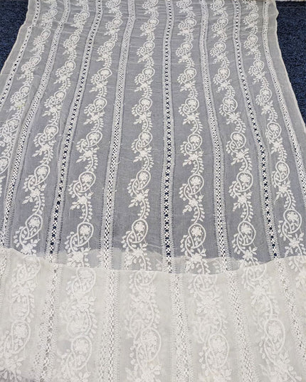 Pure China Crinkle with Pakka Tanka + Tarkashi Work Dupatta (Dyeable)