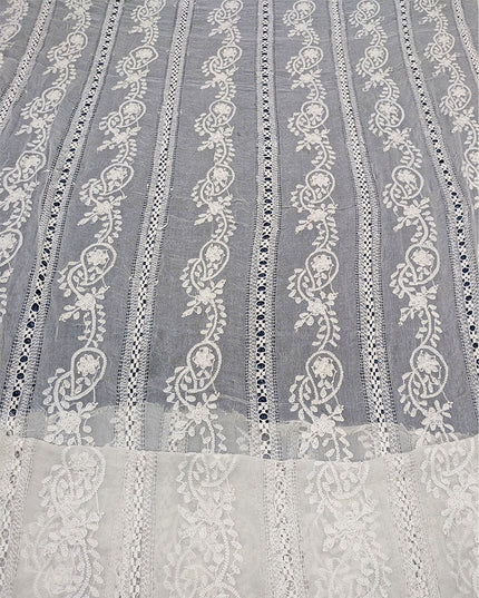 Pure China Crinkle with Pakka Tanka + Tarkashi Work Dupatta (Dyeable)
