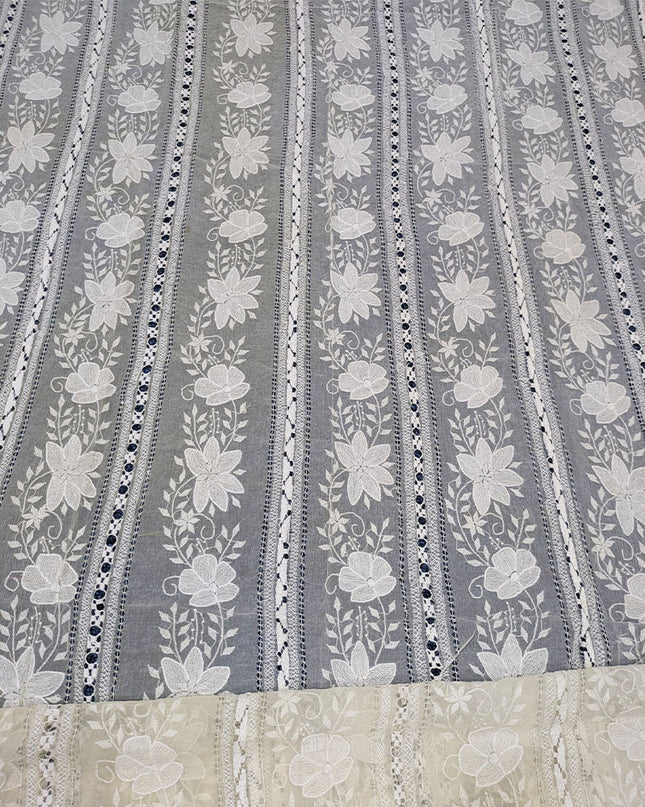 Handmade Pakka Tanka + Tarkashi Work Pure China Crinkle Dupatta (Dyeable)