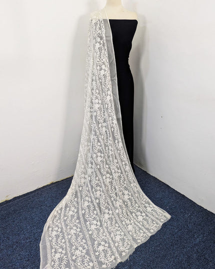 Pure China Crinkle with Pakka Tanka + Tarkashi Work Dyeable Dupatta