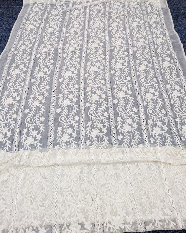Pure China Crinkle with Pakka Tanka + Tarkashi Work Dyeable Dupatta