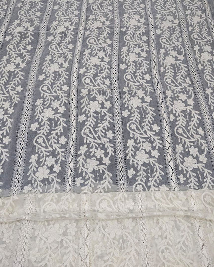 Pure China Crinkle with Pakka Tanka + Tarkashi Work Dyeable Dupatta