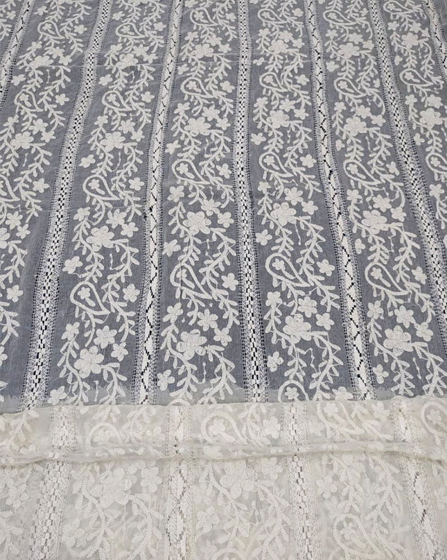 Pure China Crinkle with Pakka Tanka + Tarkashi Work Dyeable Dupatta
