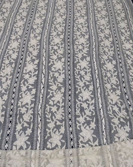 Dyeable Pure China Crinkle with Pakka Tanka + Tarkashi Work Dupatta