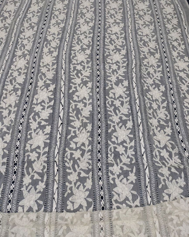 Dyeable Pure China Crinkle with Pakka Tanka + Tarkashi Work Dupatta