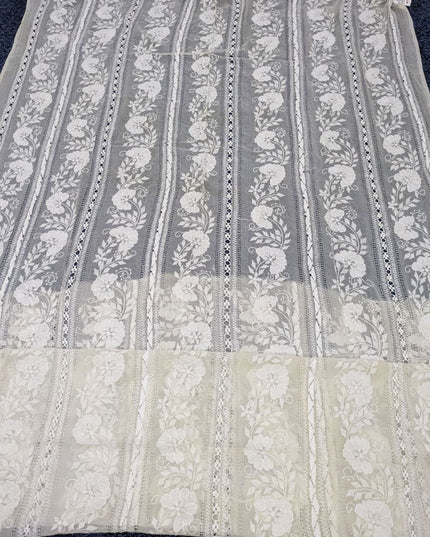 Handmade Pakka Tanka + Tarkashi Work Pure China Crinkle Dyeable Dupatta