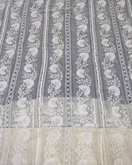 Handmade Pakka Tanka + Tarkashi Work Pure China Crinkle Dyeable Dupatta