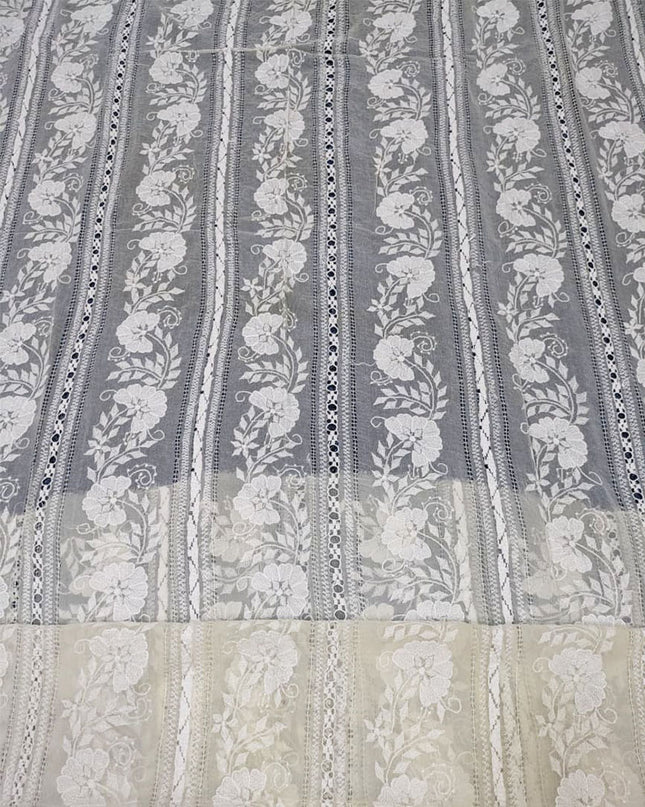 Handmade Pakka Tanka + Tarkashi Work Pure China Crinkle Dyeable Dupatta