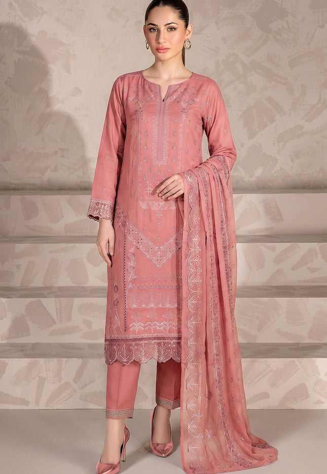 Embroidered Karandi Lawn with Crinkle Chiffon Dupatta 3Pc - Mah e Rooh (Mehak)