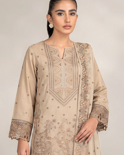 Embroidered Karandi Lawn with Crinkle Chiffon Dupatta 3Pc - Mah e Rooh (Mehak)