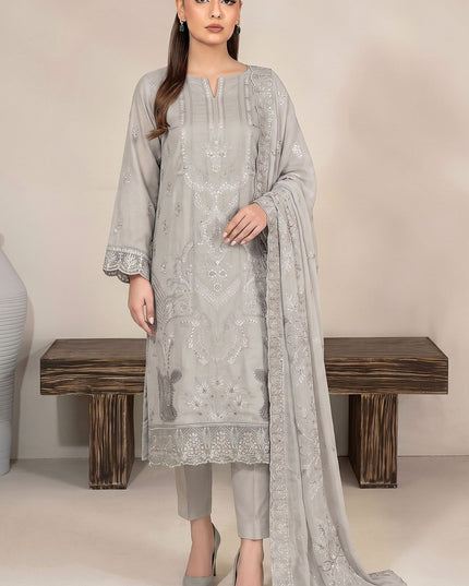 Embroidered Karandi Lawn with Crinkle Chiffon Dupatta 3Pc - Mah e Rooh (Mehak)