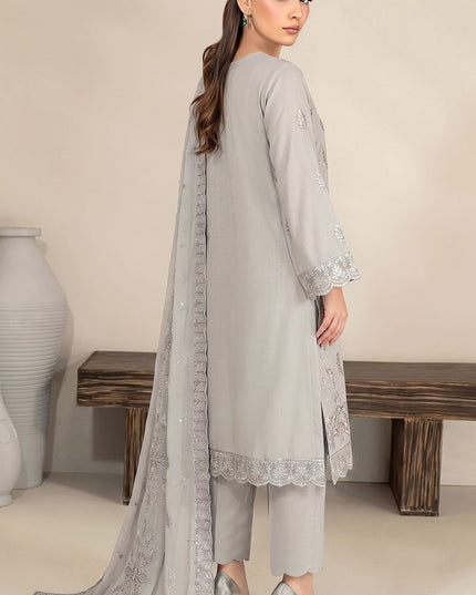 Embroidered Karandi Lawn with Crinkle Chiffon Dupatta 3Pc - Mah e Rooh (Mehak)