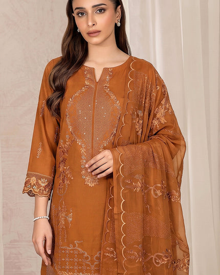 Embroidered Karandi Lawn with Crinkle Chiffon Dupatta 3Pc - Mah e Rooh (Mehak)