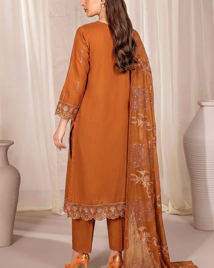 Embroidered Karandi Lawn with Crinkle Chiffon Dupatta 3Pc - Mah e Rooh (Mehak)