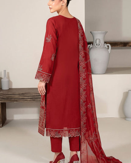 Embroidered Karandi Lawn with Crinkle Chiffon Dupatta 3Pc - Mah e Rooh (Mehak)