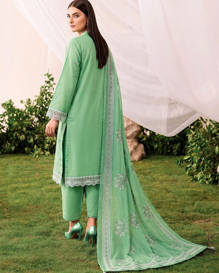 Embroidered Slub Viscose with Crinkle Chiffon Dupatta 3Pc - Mah e Rooh (Hiba)