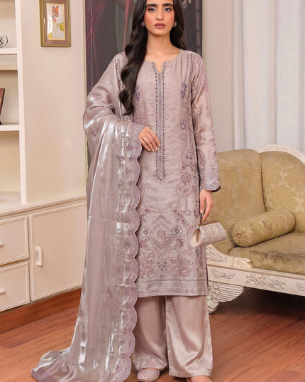 Fancy Shisha Silk with Adda Work Shirt & Dupatta 3Pc - Mah e Rooh (Elzoria)