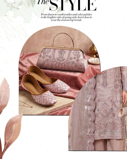 Fancy Shisha Silk with Adda Work Shirt & Dupatta 3Pc - Mah e Rooh (Elzoria)