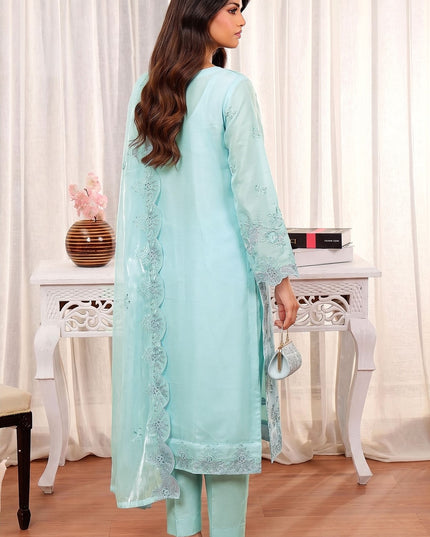 Fancy Shisha Silk with Adda Work Shirt & Dupatta 3Pc - Mah e Rooh (Elzoria)