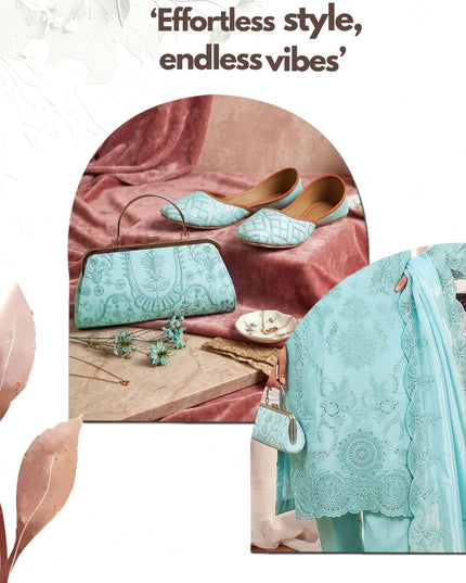 Fancy Shisha Silk with Adda Work Shirt & Dupatta 3Pc - Mah e Rooh (Elzoria)