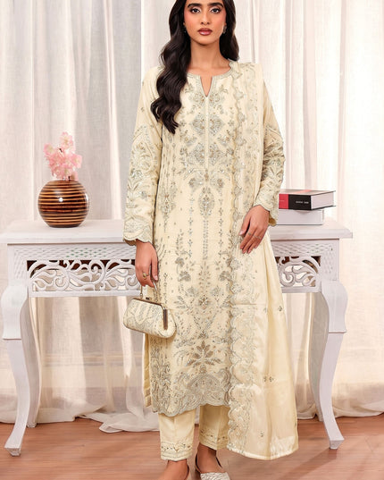 Fancy Shisha Silk with Adda Work Shirt & Dupatta 3Pc - Mah e Rooh (Elzoria)