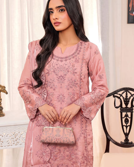 Fancy Shisha Silk with Adda Work Shirt & Dupatta 3Pc - Mah e Rooh (Elzoria)