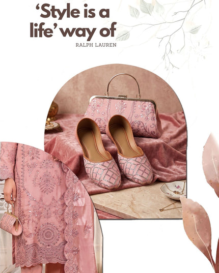 Fancy Shisha Silk with Adda Work Shirt & Dupatta 3Pc - Mah e Rooh (Elzoria)