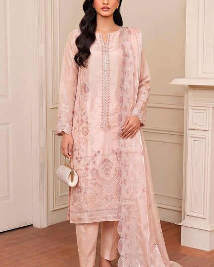 Fancy Shisha Silk with Adda Work Shirt & Dupatta 3Pc - Mah e Rooh (Elzoria)