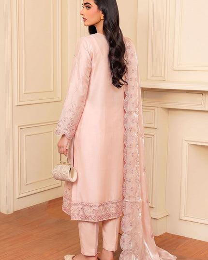 Fancy Shisha Silk with Adda Work Shirt & Dupatta 3Pc - Mah e Rooh (Elzoria)
