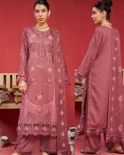 Embroidered Slub Viscose with Crinkle Chiffon Dupatta 3Pc - Mah e Rooh (Shahnai)