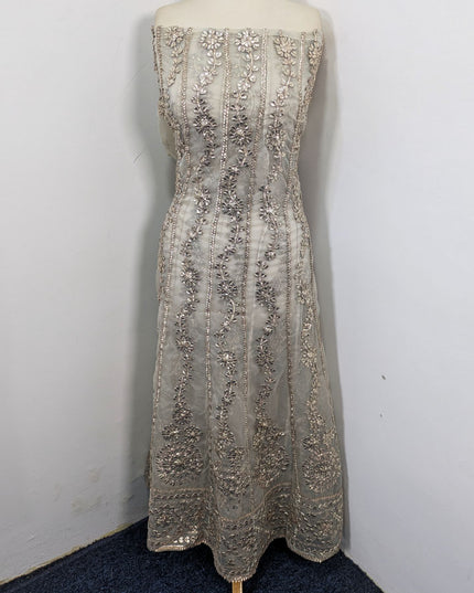 Organza with Handmade Full Jaal Gotta Work Frock 2Pc Unstitched (Dyeable)