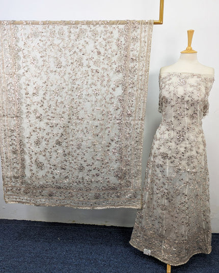 Dyeable Organza with Handmade Full Jaal Gotta Work Frock 2Pc Unstitched